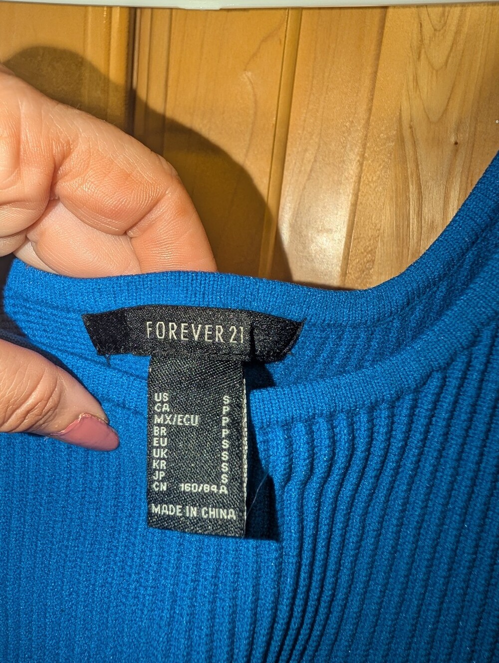 Forever 21 Electric Blue Ribbed Square-Neck Tank - Picture 2 of 3